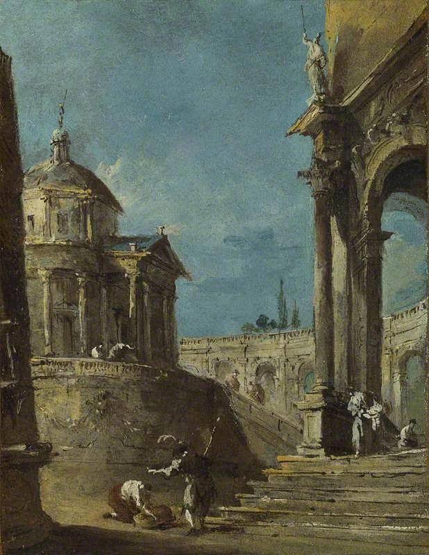Un capriccio architettonico con un edificio in stile palladiano - National Gallery, London